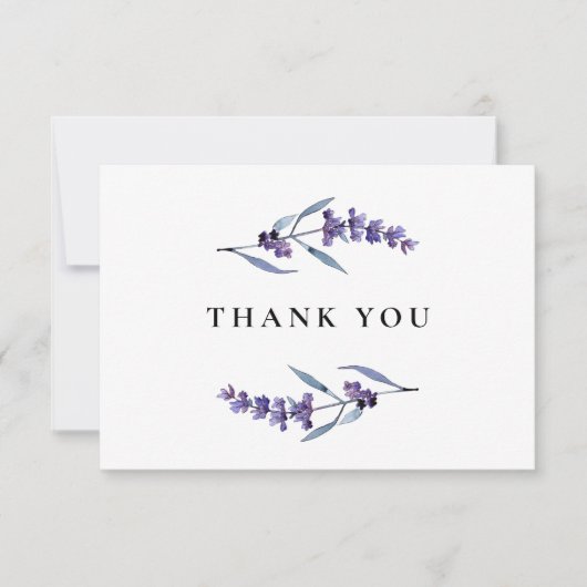 Eleganter Blumenlavender Baby Shower Dankeskarte (Vorderseite)