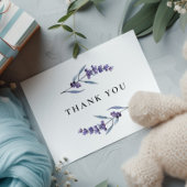 Eleganter Blumenlavender Baby Shower Dankeskarte