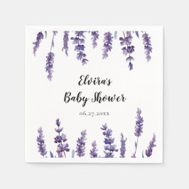 Eleganter Blumenlavender Baby Shower Serviette