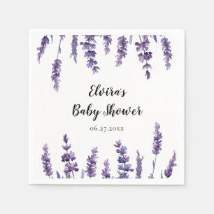 Eleganter Blumenlavender Baby Shower Serviette