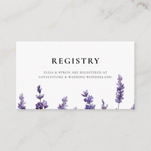 Eleganter Blumenlavender Ehering Card Begleitkarte (Vorderseite)