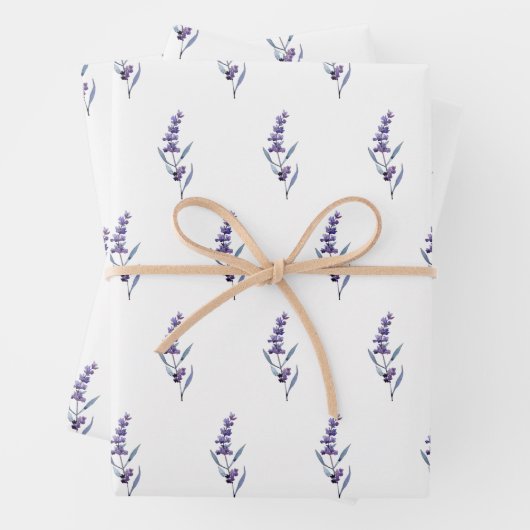 Eleganter Blumenlavender Geschenkpapier Set (Beispiel)