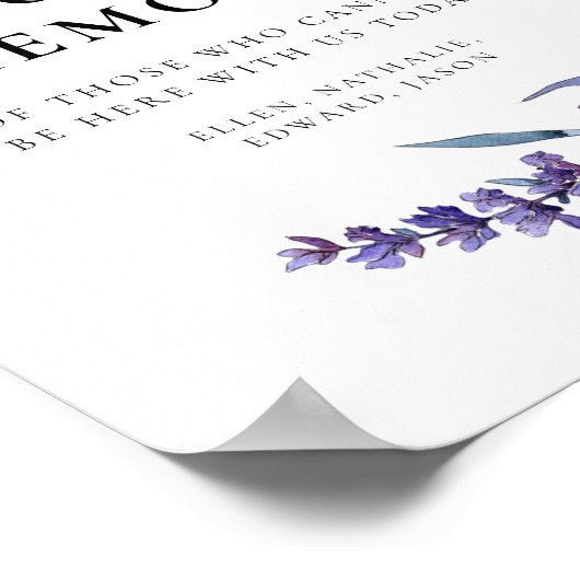 Eleganter Blumenlavender im Zeichen des Gedächtnis Poster (Ecke)