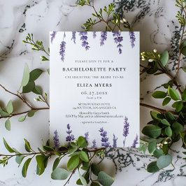 Eleganter Blumenlavender-Junggeselinnen-Abschied Einladung