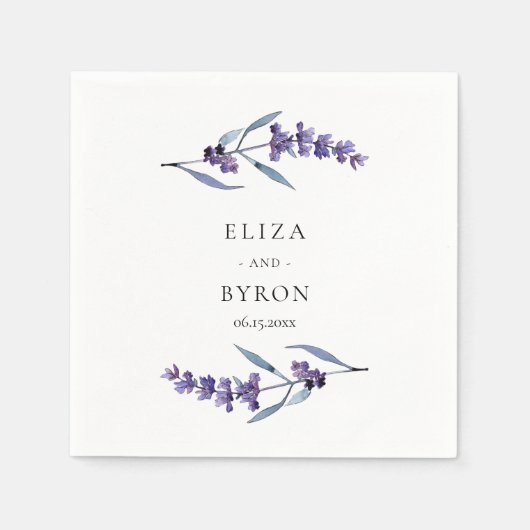 Eleganter Blumenlavender Serviette (Vorderseite)