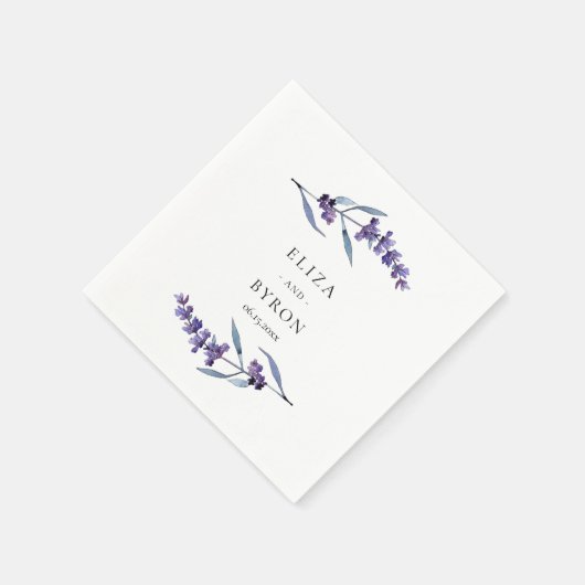 Eleganter Blumenlavender Serviette (Ecke)