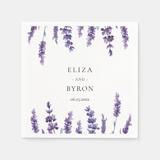 Eleganter Blumenlavender Serviette (Vorderseite)