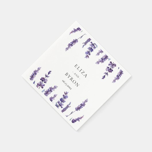 Eleganter Blumenlavender Serviette (Ecke)