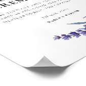 Eleganter Blumenlavender Unplugged Hochzeitsfeier Poster (Ecke)