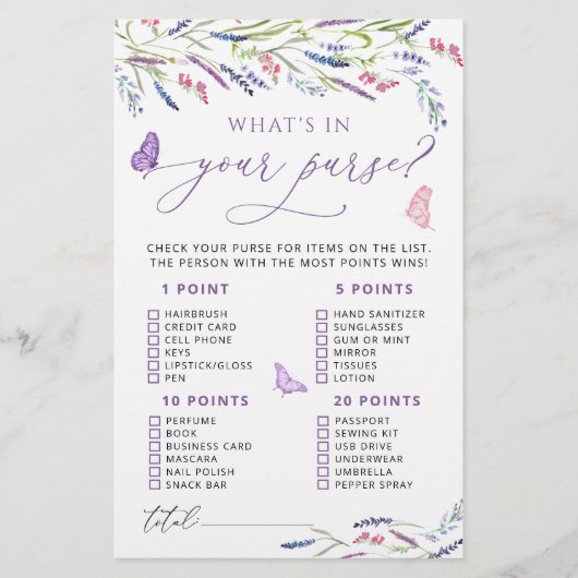 Eleganter Blumenlavender Was in deinem Handschuh s (Vorderseite)