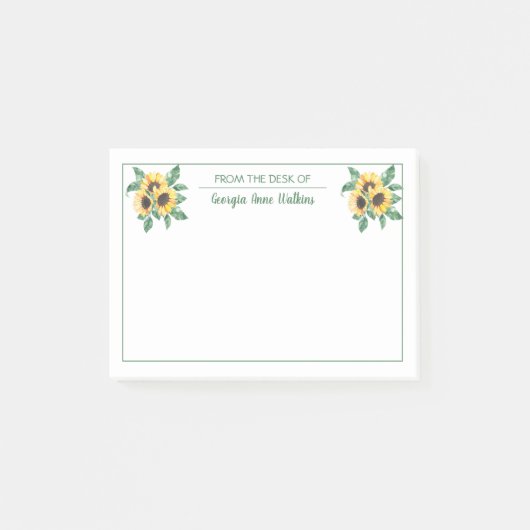 Eleganter Blumenlehrer Mit Monogramm Post-it Klebezettel (Vorderseite)