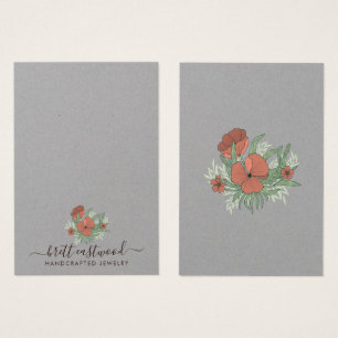 Eleganter Blumenmohn Earring Necklace Kraft