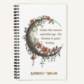 Eleganter Blumenmond Notizblock (Vorderseite)