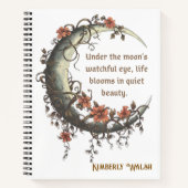 Eleganter Blumenmond Notizblock (Vorderseite)