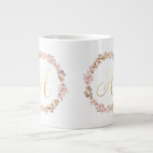 Eleganter Blumenmonogramm Buchstabe A Keramik-Kaff