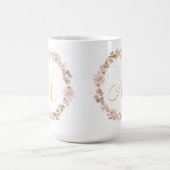 Eleganter Blumenmonogramm-Buchstabe A Keramik-Kaff Kaffeetasse (Mittel)