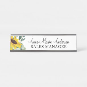 Eleganter Blumenname für Profis Schreibtischnamensplakette