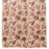 Eleganter Blumenpeach Duschvorhang (Vorderseite)