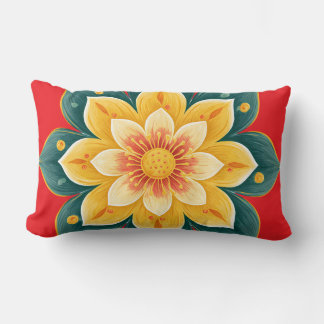 Eleganter Blumenprint-Dekokissen Lendenkissen