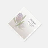 Eleganter Blumenprotea Lila Beige Wedding Napkins Serviette (Ecke)