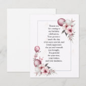 Eleganter Blumenrahmen Dankeskarte (Vorne/Hinten)