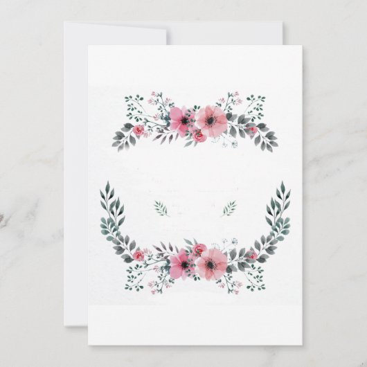 Eleganter Blumenrahmen Einladung (Vorderseite)