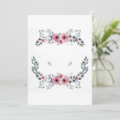 Eleganter Blumenrahmen Einladung (Stehend Vorderseite)