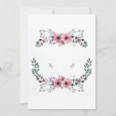 Eleganter Blumenrahmen Einladung (Rückseite)