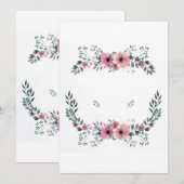 Eleganter Blumenrahmen Einladung (Vorne/Hinten)