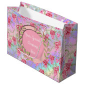 Eleganter Blumenrahmen: für jeden Anlass Große Geschenktüte (Vorderseite Schrägansicht)