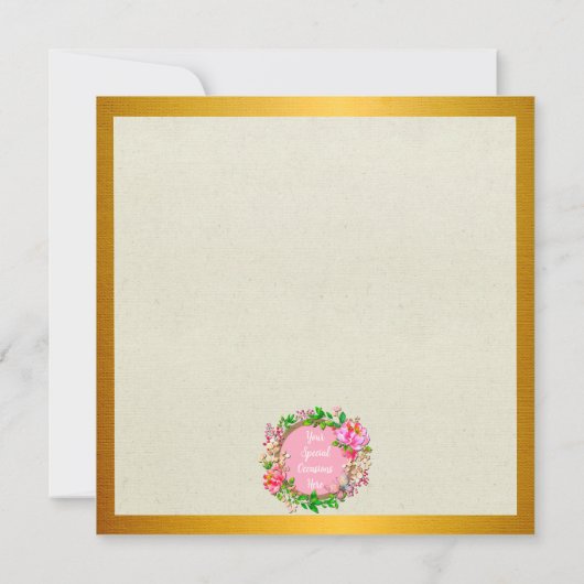 Eleganter Blumenrahmen: für jeden Anlass Karte (Rückseite)