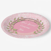 Eleganter Blumenrahmen: für jeden Anlass Pappteller (Schrägansicht)