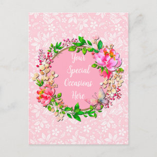 Eleganter Blumenrahmen: für jeden Anlass Postkarte