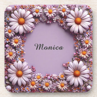 Eleganter Blumenrahmen Getränkeuntersetzer