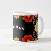 Eleganter Blumenrahmen Jumbo-Tasse (Vorderseite Rechts)