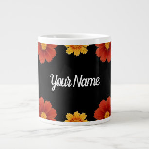 Eleganter Blumenrahmen Jumbo-Tasse