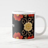 Eleganter Blumenrahmen Jumbo-Tasse (Rechts)