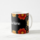 Eleganter Blumenrahmen Kaffeetasse (VorderseiteRechts)