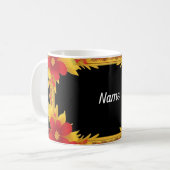 Eleganter Blumenrahmen Kaffeetasse (Vorderseite Links)