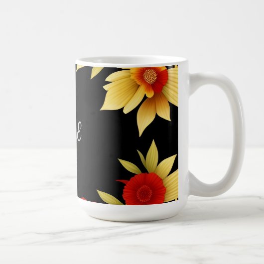 Eleganter Blumenrahmen Kaffeetasse (Rechts)