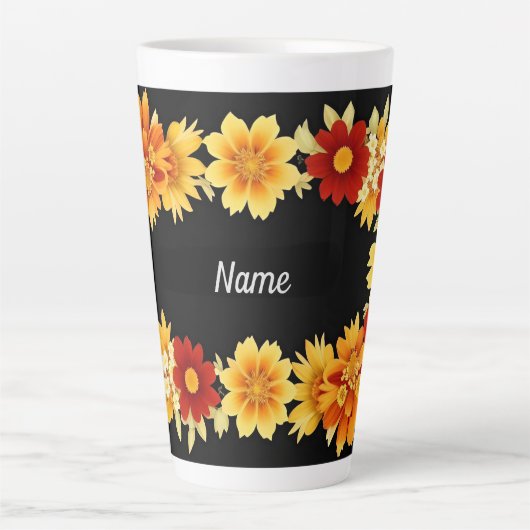 Eleganter Blumenrahmen Milchtasse (Vorderseite)