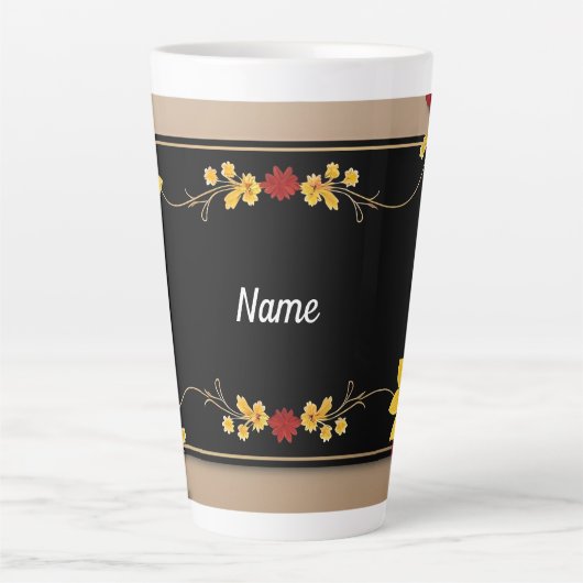 Eleganter Blumenrahmen Milchtasse (Vorderseite)