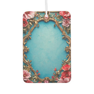 Eleganter Blumenrahmen mit goldenem Design Autolufterfrischer