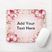 Eleganter Blumenrahmen mit rosa Lily Designs Mousepad (Mit Mouse)