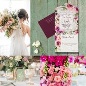 Eleganter Blumenrahmen Rosa Lila Pfirsichweiß Dankeskarte