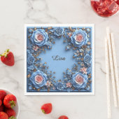 Eleganter Blumenrahmen Serviette (Beispiel)