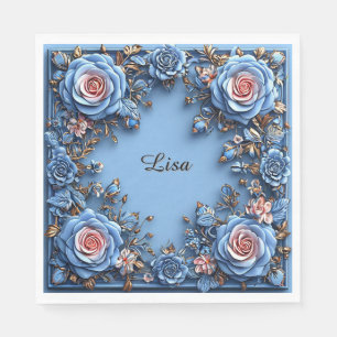Eleganter Blumenrahmen Serviette
