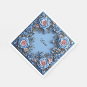 Eleganter Blumenrahmen Serviette (Ecke)