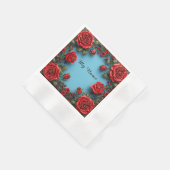 Eleganter Blumenrahmen Serviette (Ecke)
