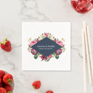 Eleganter Blumenrahmen Serviette